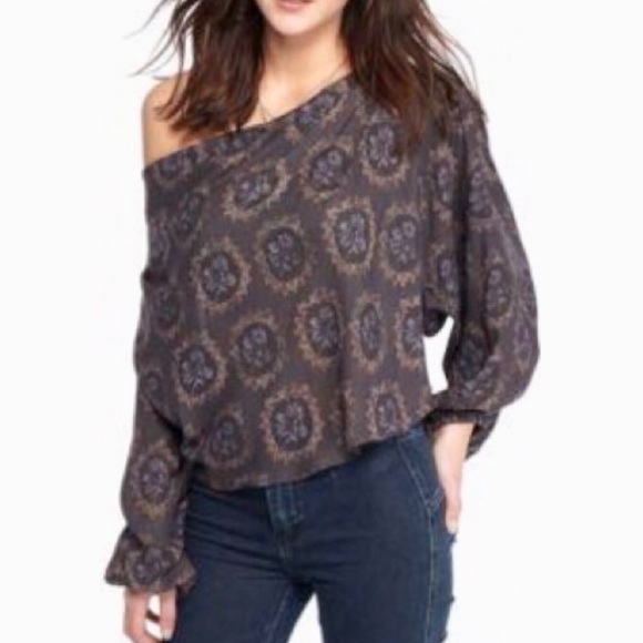 Free People Blouse Cowling Around Top Boho Chic - Picture 2 of 6